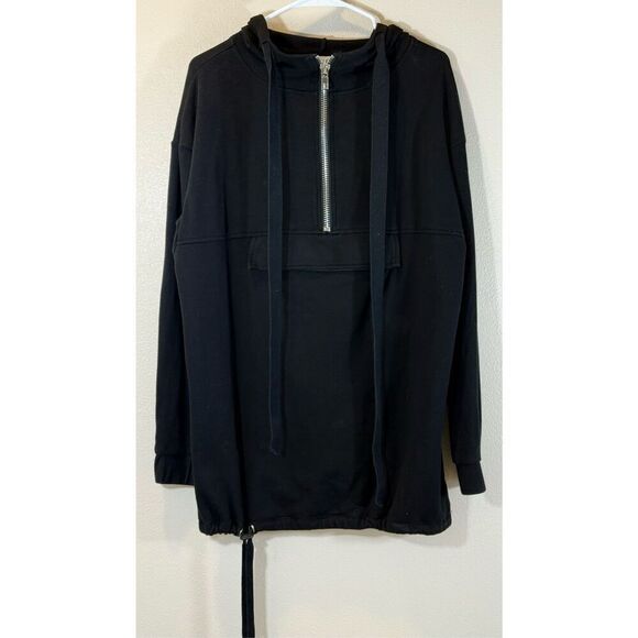 NWOT Danielle Guizio Pullover Hoodie Sweatshirt Women's Mini Black Dress M - Picture 2 of 12